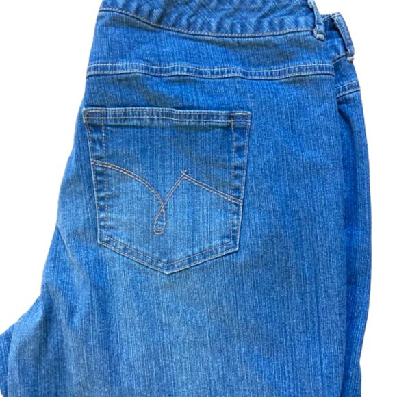 Just My Size Jeans Classic Denim Medium Blue Stretch Mid Rise Straight Legs, 18W - Picture 2 of 9